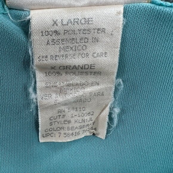 Kathie Lee Collection Womens Top Extra Large Blue Sleeveless Pullover Shirt - Picture 4 of 7